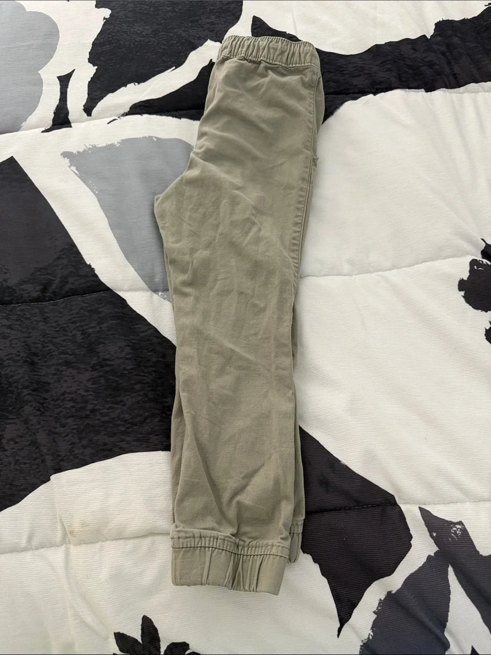 Kids Olive Green Casual Jogger Pants